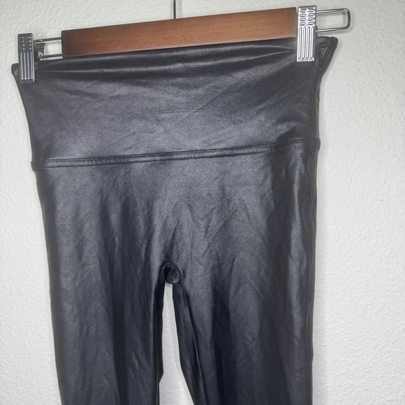 SPANX Faux Leather Leggings Black High Waist Size S - Picture 2 of 8